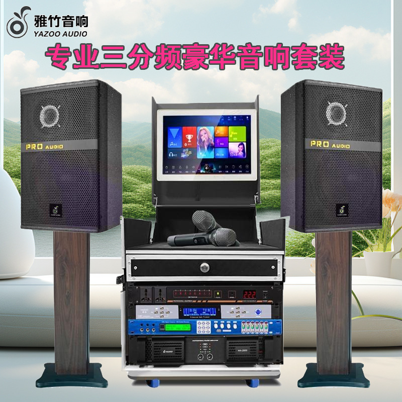 Mayorista 12 / 15 pulgadas altavoces profesionales del escenario amplificador de efectos de micrófono de música al aire libre K-canción conjunto de sonido