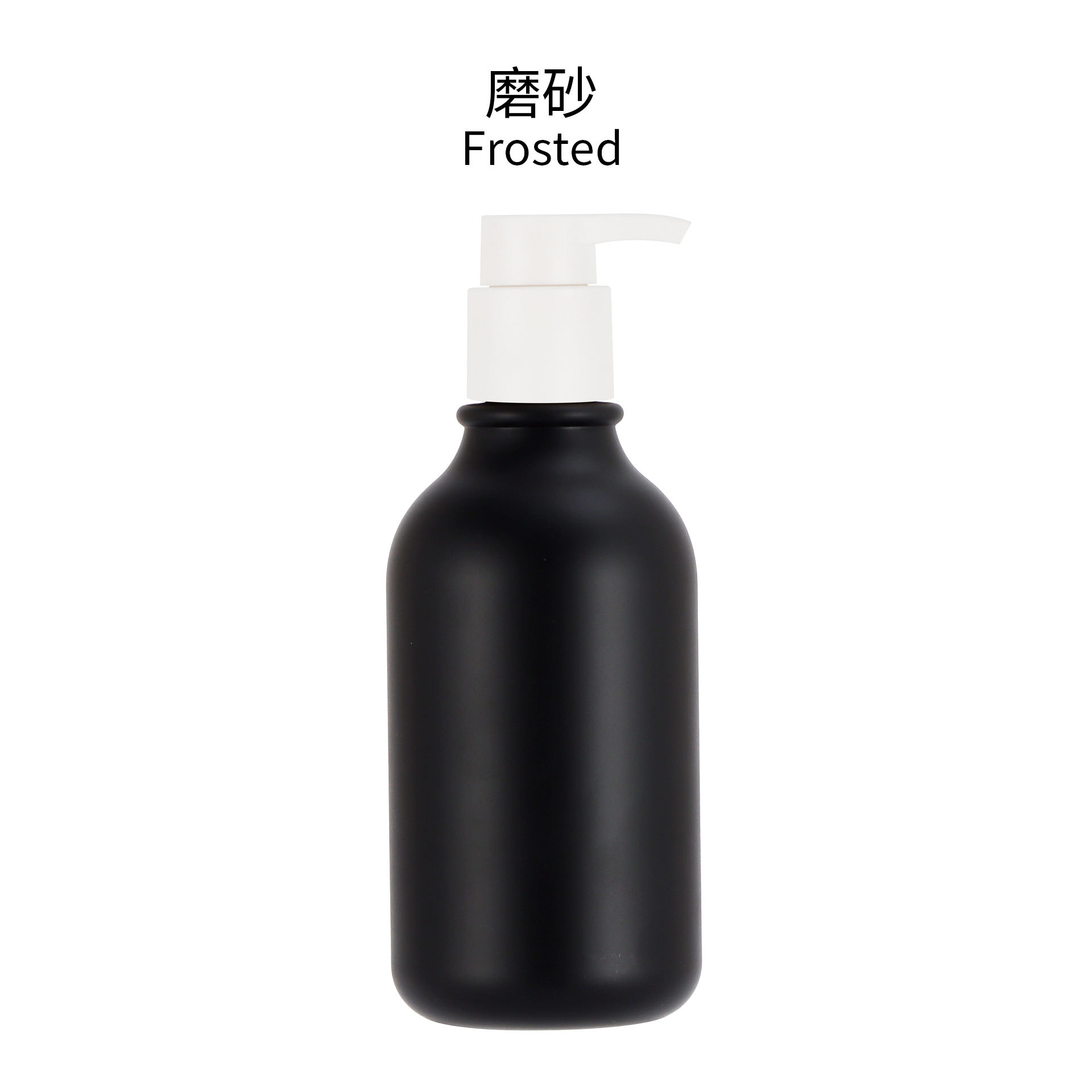 En stock Botella de champú PET de plástico esmerilado negro de 500ML Botella de loción Botella de gel de ducha cosmética Botella secundaria