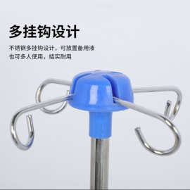 不锈钢输液架病床用输液杆可调节高度加厚不锈钢床插式灰色输液架