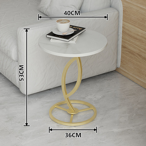 Creative slate small round table living room sofa side table balcony small round table bedside table small coffee table simple metal corner table