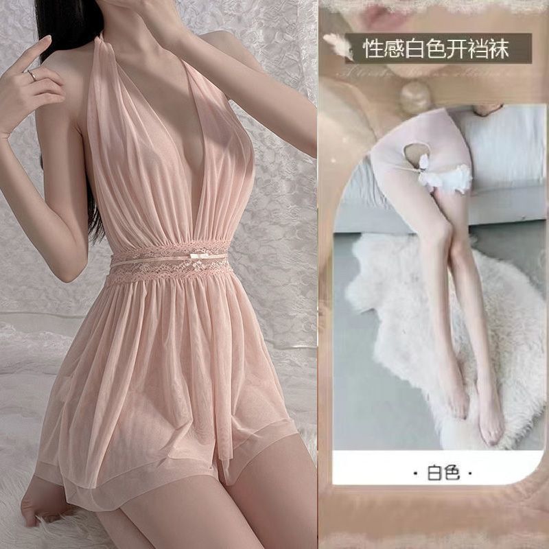 핑크 [T바지 포함] + 흰색 오픈 양말