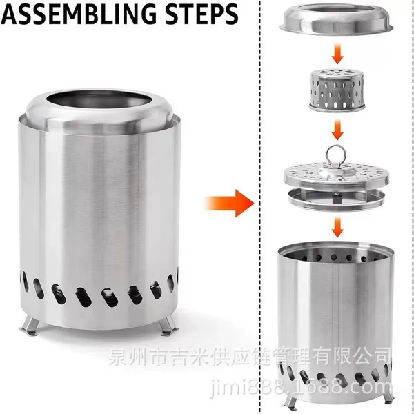 Cross-Border Wood Stove Heating Factory Outdoor Camping Indoor Portable Stove Tabletop Stove Gasification Smokeless Wood Stove
