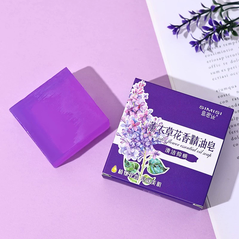 [Yi Lina] Лавандовое цветочное мыло изысканное мыло квадратное мыло ручной работы Очищение и увлажнение 70G