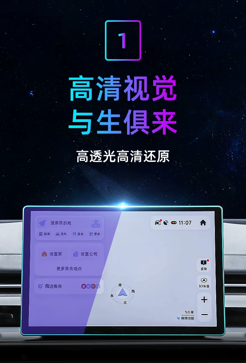 Suitable for 26 models of Dongfeng Fengshen E80: tempered glass screen protector for the central control, car navigation screen, and instrument panel
