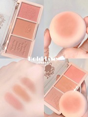 HOLD LIVE秘境花園三色腮紅眼影茶杏仁奶茶自然裸妝女日雜風