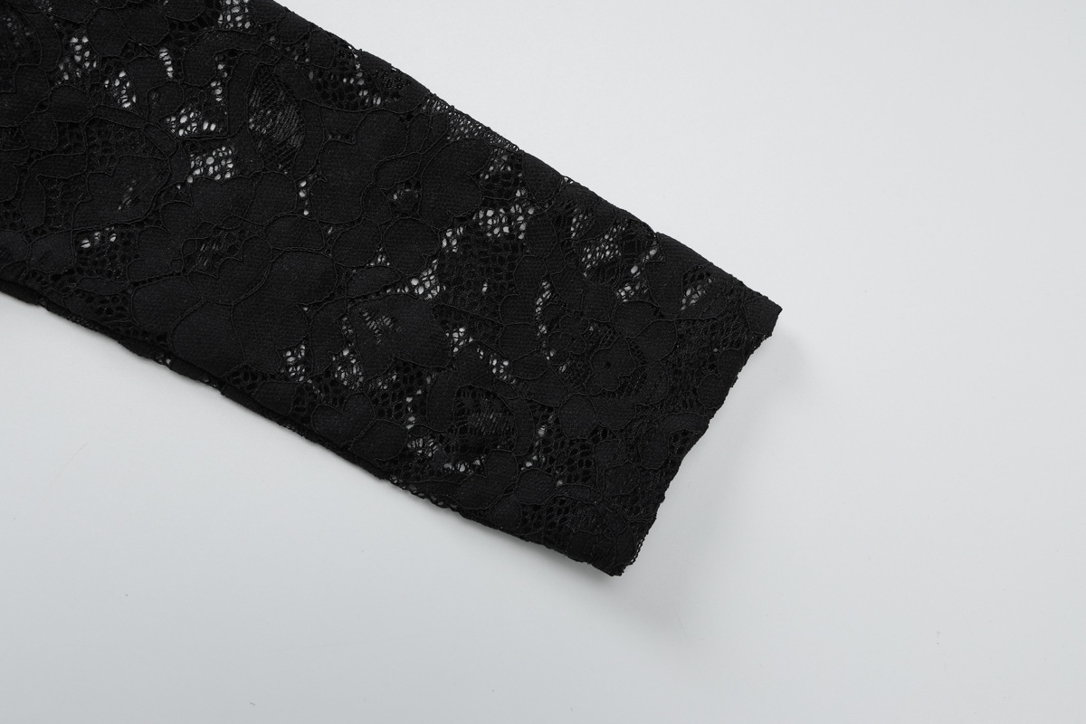 Women Clothing Spring Summer Sexy Lace Cardigan Lightweight Long Sleeved Top