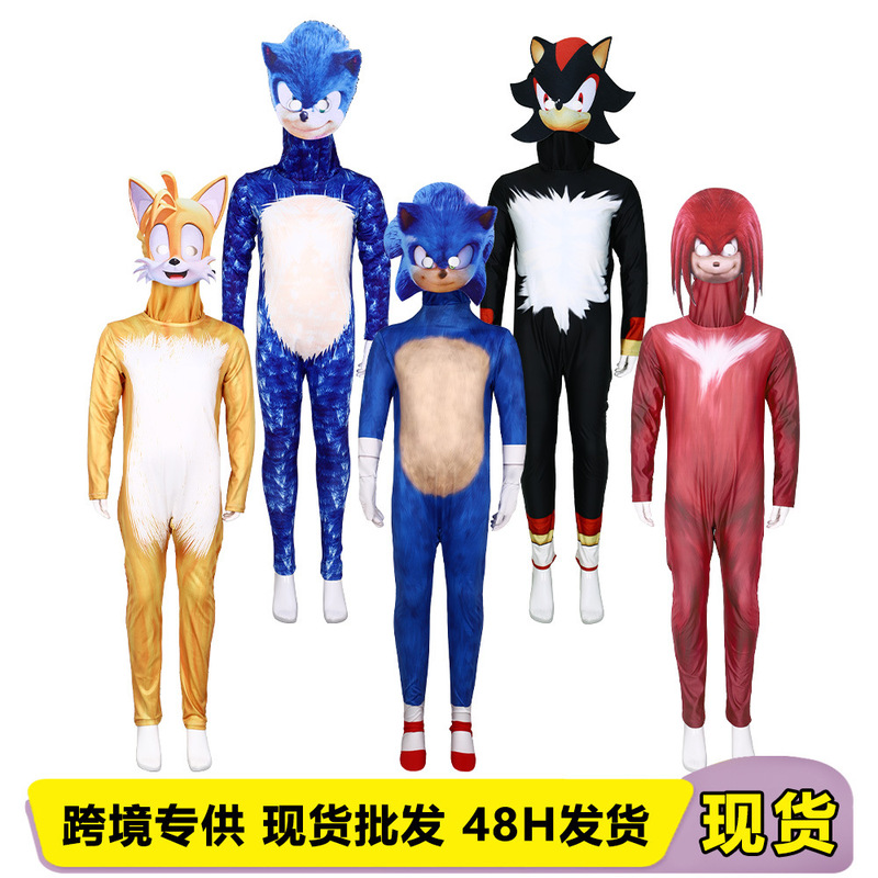 Amazon Halloween Cosplay Game Character Sonic Boy Bodysuit Sonic Jumpsuit Sonic