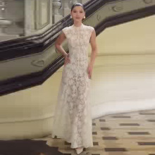 2025年新款欧美亚马逊跨境外贸女装气质优雅无袖蕾丝白色连衣长裙