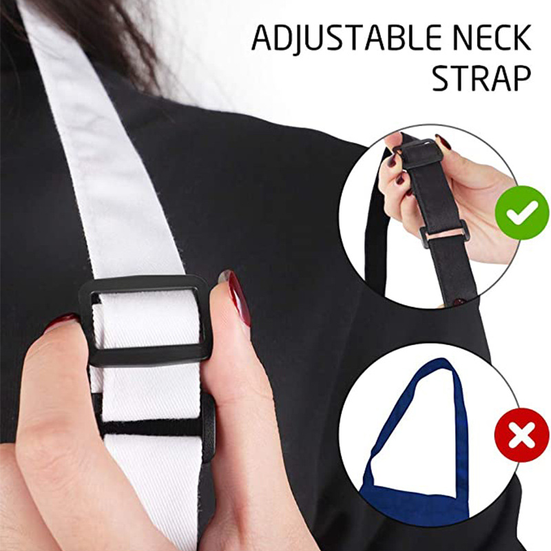 Pareja transfronteriza delantal publicitario cuello halter de poliéster té con leche ajustable restaurante barista ropa de trabajo delantal al por mayor