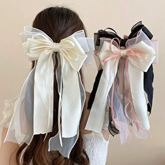 甘美超仙大蝶結びヘアクリップ優しい雰囲気感プリンセスヘッドスプリングクリップ森系高J感髪飾り
