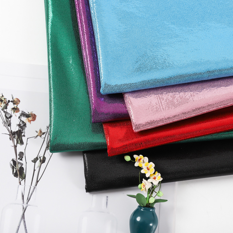 长丝四面弹指纹点烫金布 涤氨弹力 圆点 连衣裙 T桖