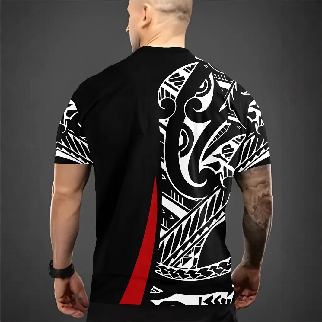 High Street Abstract Crown KING Graffiti 3D Print Camiseta de cuello redondo de manga corta suelta y transpirable de verano para hombre