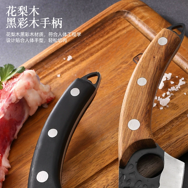 Кованной разделочный нож, молотая костная чашка кнут, резка мяса, убийство рыбы, разделка баранины, кожа, многофункциональный нож, острое нарезание кухонный нож