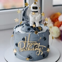 跨境ins风男孩生日蛋糕装饰插件亚克力蛋糕侧面装饰生日派对装扮