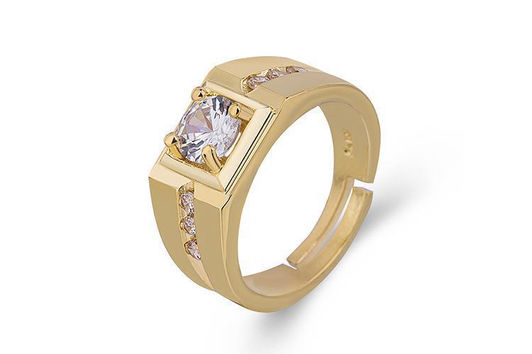 Herrenring Mit Simuliertem Diamant In Weißgold Optik_voghion.com