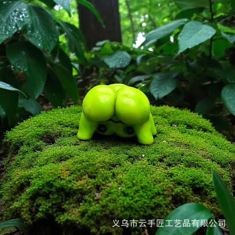跨境Cheeky Miniature Frog Figurine调皮微型青蛙摆件露屁股青蛙|undefined