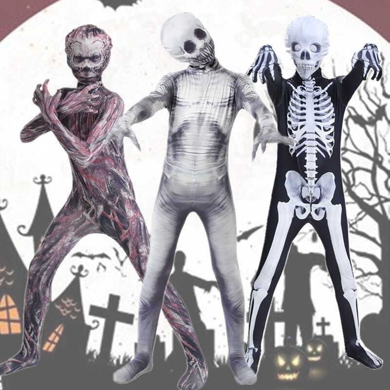Halloween Prank Skeleton Jumpsuit Cosplay Skeleton Horror Costume Game Party Outfit Role-Playing Halloween Prank Skeleton Jumpsuit Cosplay Skeleton Horror Costume Game Party Outfit Role-Playing