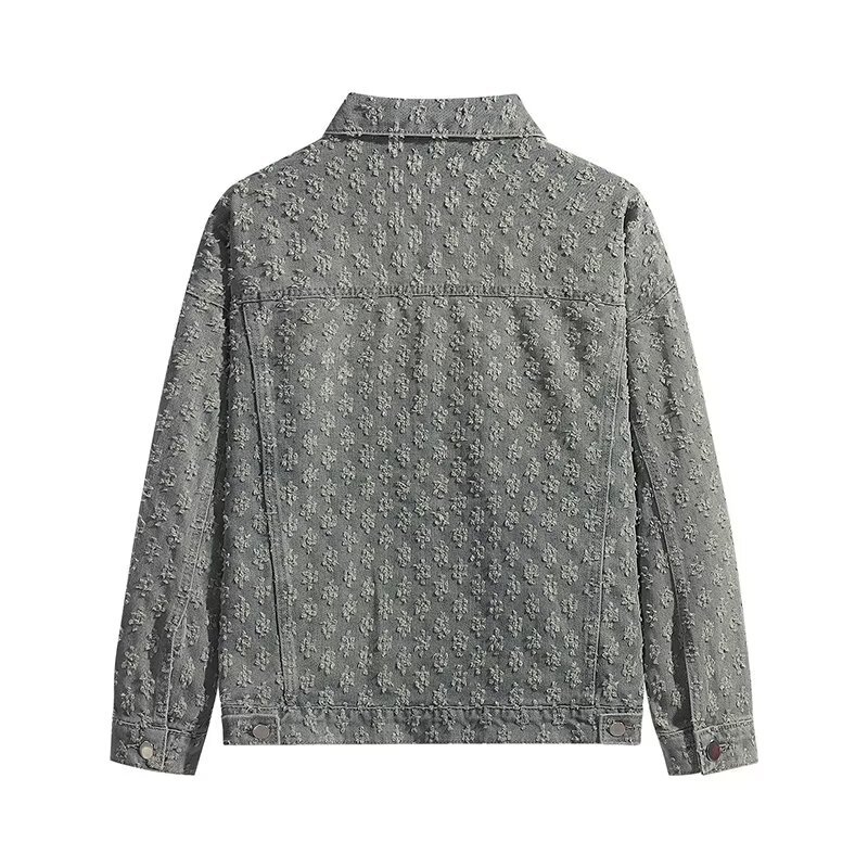 Frühling und Herbst Jacquard Cowboy Herren neue lose Kragen Jacke hübsche vielseitige Casual Top_voghion.com