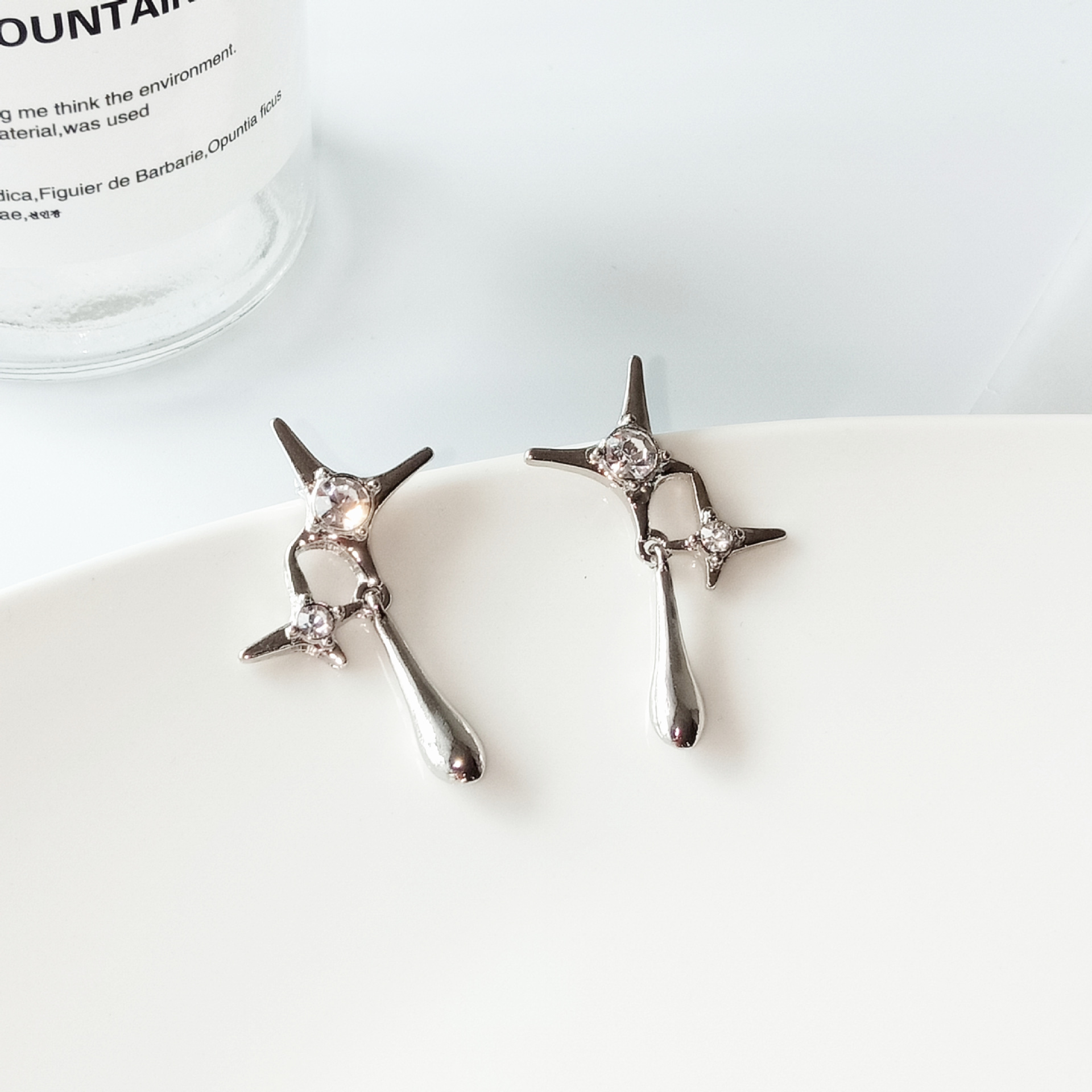 Simple Style Star Alloy Inlay Rhinestones Earrings