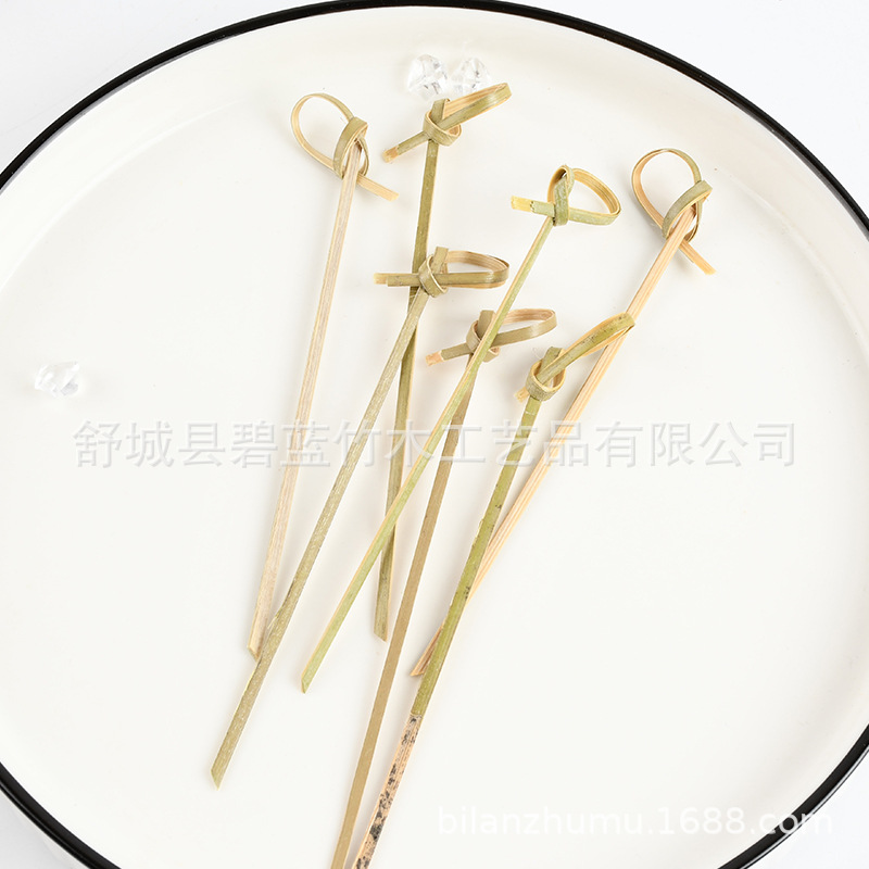 Arte desechable bambú en línea encantador pastel de amor bambú palo de flor nudo string de fruta palo de venta al por mayor