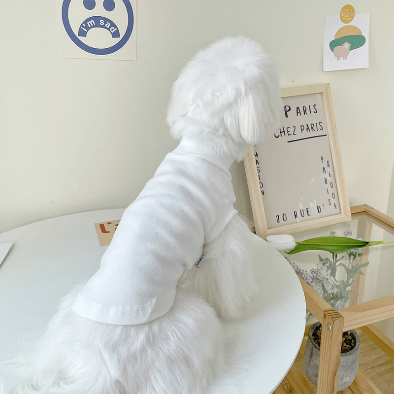 Camisa de fondo sin mangas para mascotas ropa de cachorro Teddy perro pequeño gato Bichon casa otoño e invierno al por mayor primavera y verano
