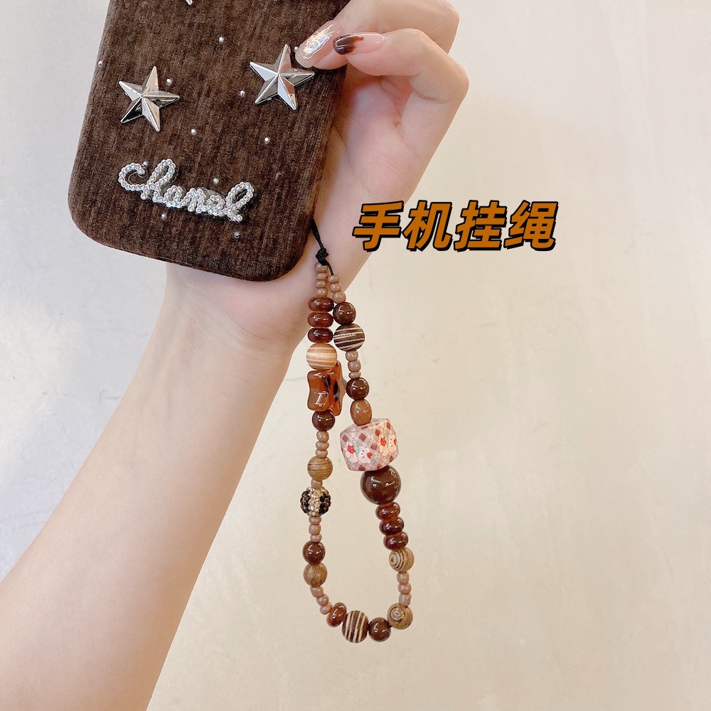 豹纹挂绳 毛绒秋冬款适用三星苹果17手机配饰饰品 手机壳卡片挂绳
