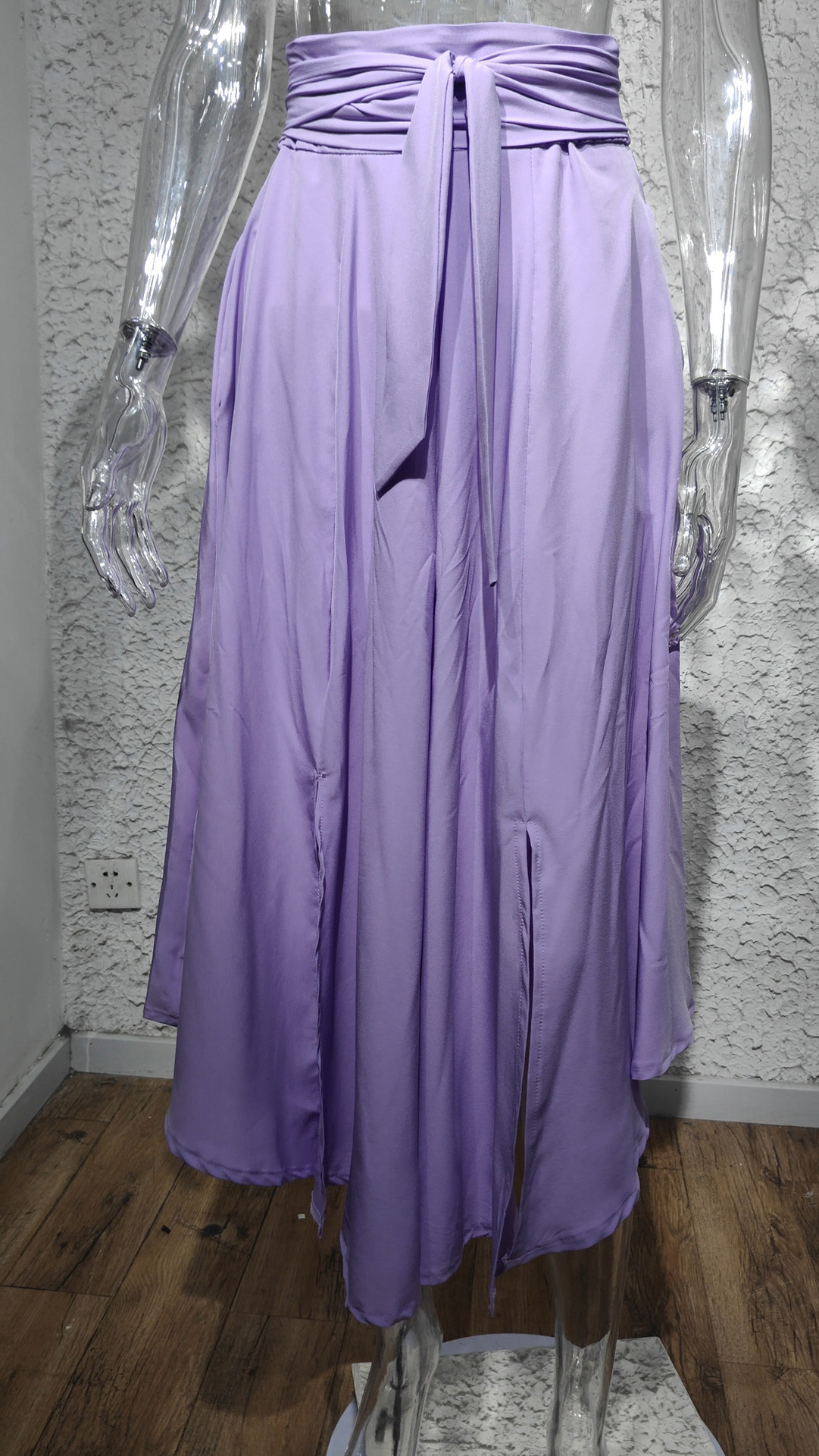 L'été Le Printemps Élégant Couleur Unie Polyester Maxi Longue Robe Jupes display picture 4