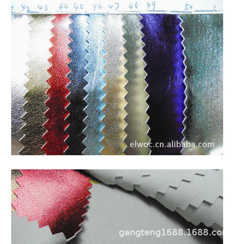金属色纳帕纹 贴膜皮革 pu细纹 亮面耐磨箱包 覆膜真皮羊纹2002