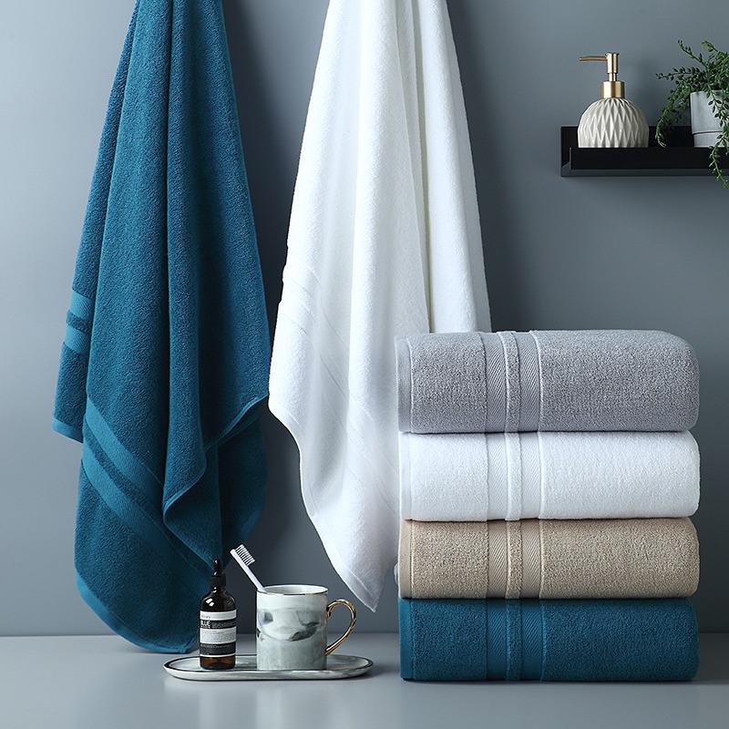 Hotel pure cotton bath towel 500gsm towel 140g thick set multi-color absorbent soft can embroider company logo