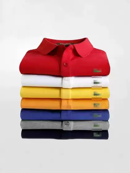 Men's European Size Brand Pure Cotton Oolo Shirt Super Comfortable Embroidered Color Matching Small Fish One-Piece Drop Shipping Trendyy Hot Style
