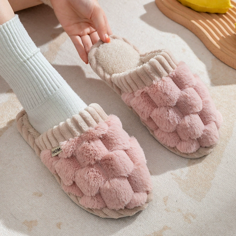 Плюшевые хлопковые тапочки, женские домашние тапочки на полу, теплые Нескользящие удобные мягкие замшевые парные мужские Тапочки