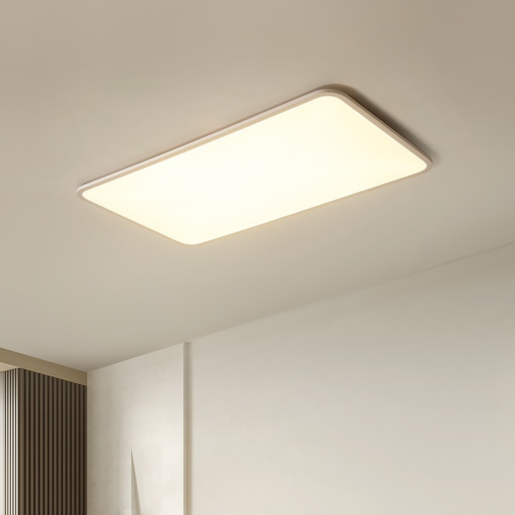 Luz de sala de estar ultra delgada moderna y minimalista faro de atmósfera del vestíbulo luz principal blanca 1cm lámpara de techo rectangular minimalista