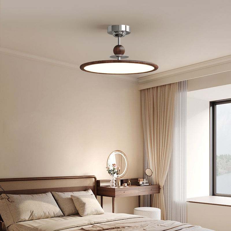 Diseño de lámpara de techo silenciosa lámpara de techo dormitorio antiguo ojo protector de madera lámpara de viento color principal antiguo restaurante candelier nuez