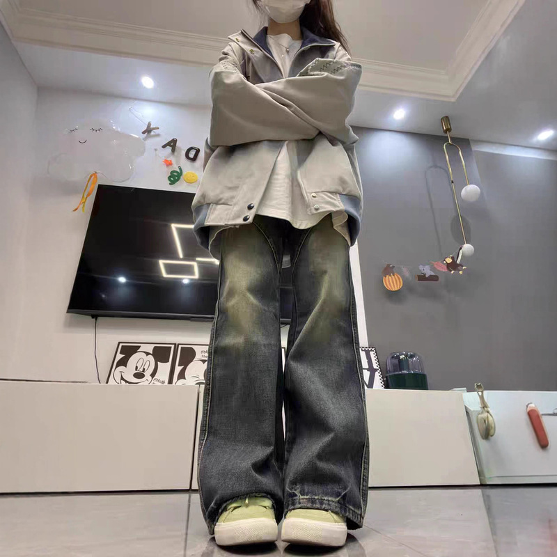 新品美式复古撞色外套女2025春秋季宽松休闲百搭夹克棒球服上衣|undefined