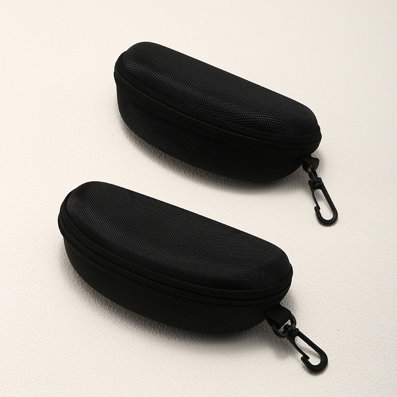 Venta al por mayor de fábrica caja de gafas de sol EVA caja de gafas con cremallera de gran capacidad caja de gafas con gancho caja de gafas de tela Oxford
