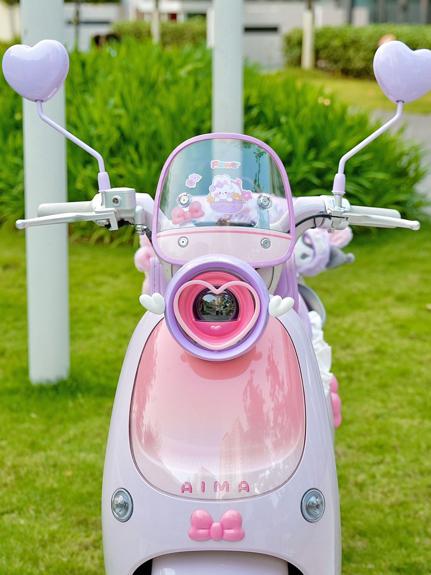 Suitable for Aima Lumi Metaverse Play Cute Headlight Cover Accessories Creative Modified Electric Scooter Hollow Headlight Shell