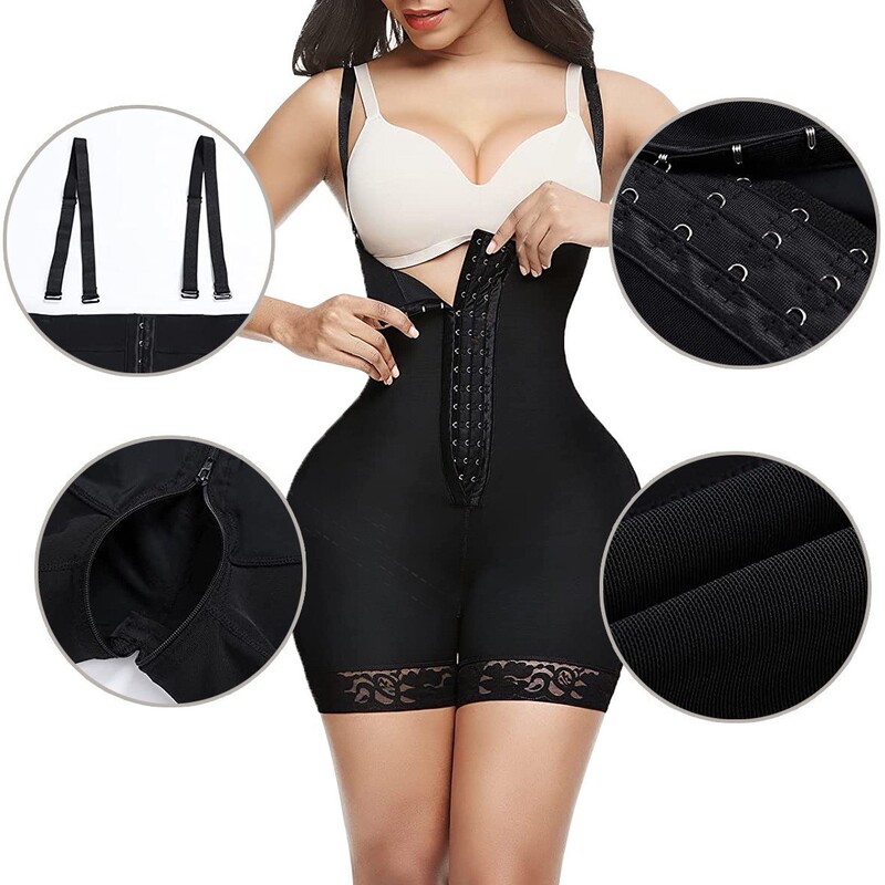 Cross-Border Direct Supply High-Waisted Body-Shaping Pants with Buttoned Crotch Zipper, Tummy-Tightening Butt-Lifting Pants, Waist-Shaping Body-Shaping One-Piece Shapewear