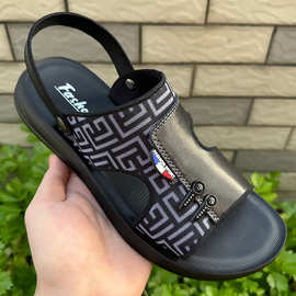 凉鞋2025夏季新款男士休闲软底沙滩鞋两用真皮透气防滑外穿男鞋潮