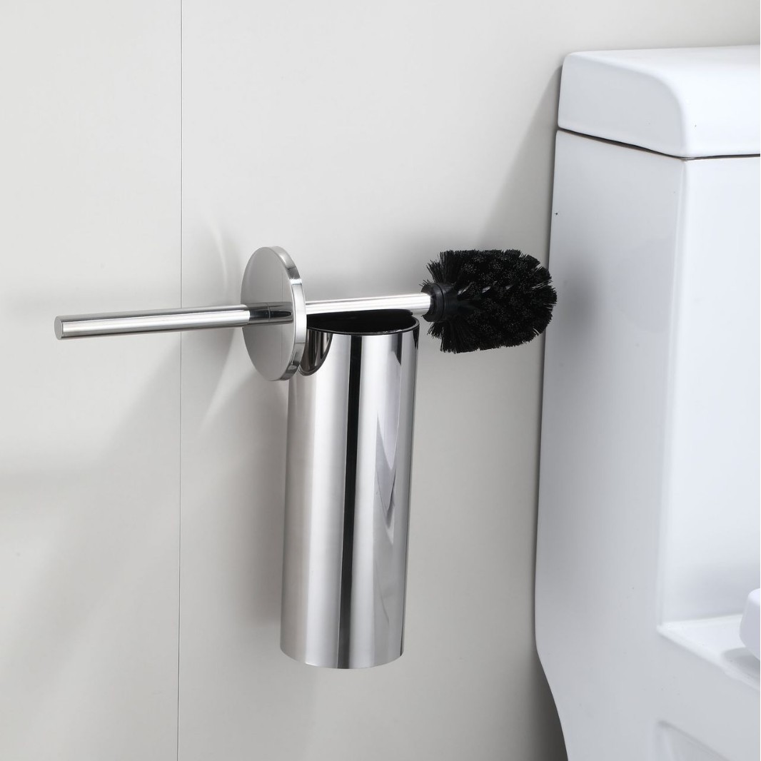 Baño para el hogar Juego de acero inoxidable Baño de pared de inodoro Cepillo de artefacto de limpieza de baño Rack de hotel transfronterizo