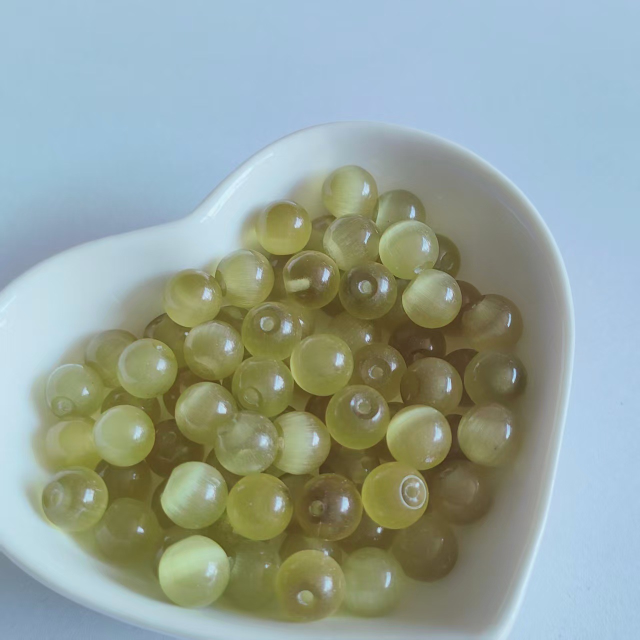 Cuentas redondas de cristal natural no porosas y semiporosas de 8 mm, cuentas sueltas de ágata de calcedonia ojo de gato, materiales para bricolaje al por mayor, collar de piedra natural.