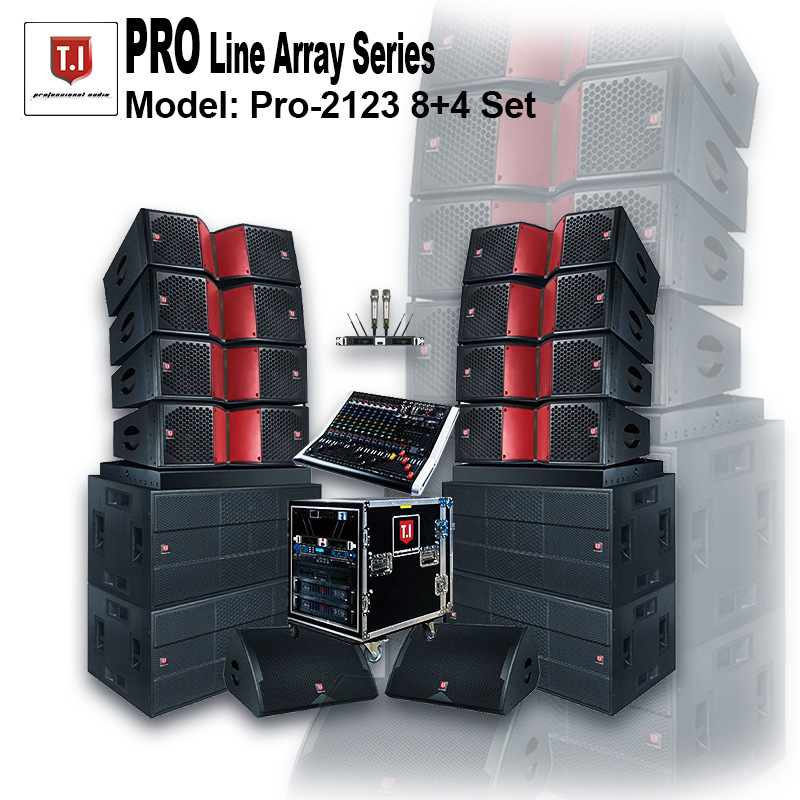 帝爱音响工厂直销整套线阵系统 双12寸大功率户外音响 舞台演出