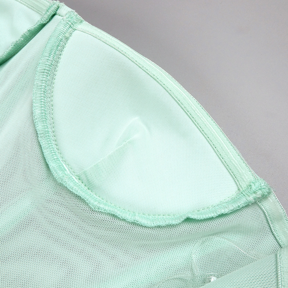 Light Green Halter Tulle Ribbon Dress Slimming High Waist Mop Dress 28 Light Green Halter Tulle Ribbon Dress Slimming High Waist Mop Dress