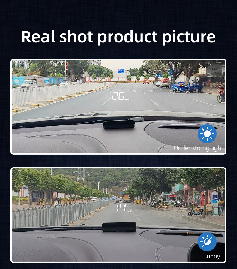 Cross-border exclusive head-up display HUD, universal type for car modification, portable OBD high-definition car display M3