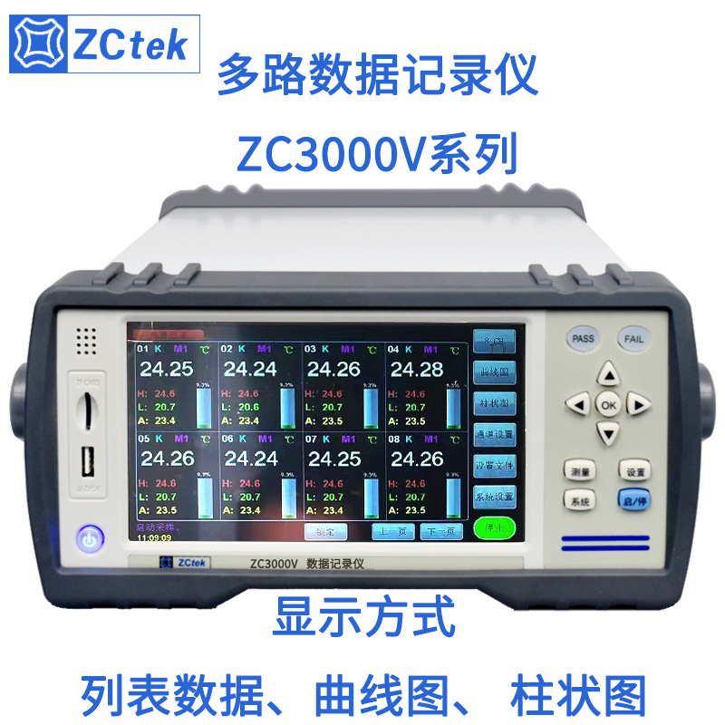 ZCtek常州中策多路温度测试仪ZC3000V数据记录仪32路通道温度巡检