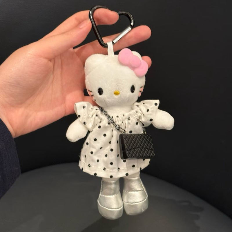 秋冬可爱长腿kitty毛绒挂件裙子换装娃衣ins风玩偶挂饰背包钥匙扣|undefined