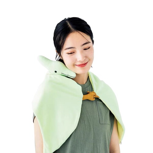 Dropshipping Japanese pterosaur shawl creative cute soft terry cloth indoor warm shawl bath towel air conditioning blanket
