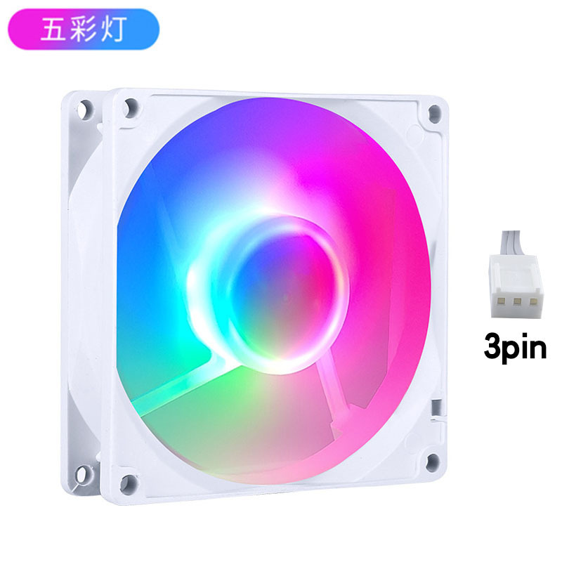 デスクトップ CPU 冷却ファン 9 センチメートルサイレント小型 4Pin ファン 3 ピンコンピュータ 4Pin 4 線式カラーライト pwm 温度制御|undefined