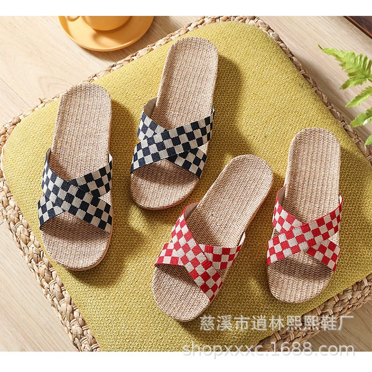 Summer slippers, cotton and linen