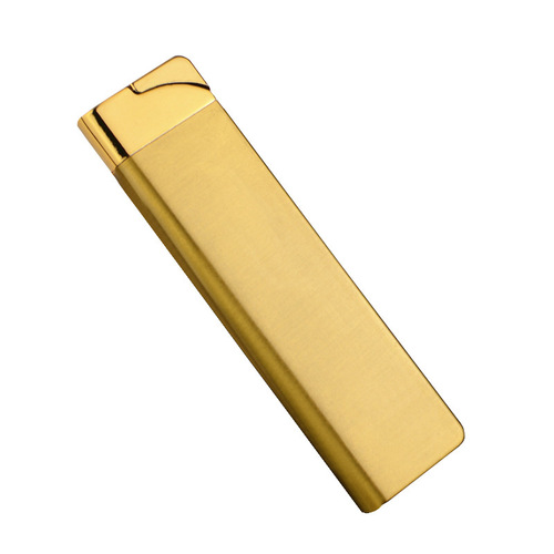 D8001 long inflatable lighter windproof green flame mini slender ladies gas personalized metal gift