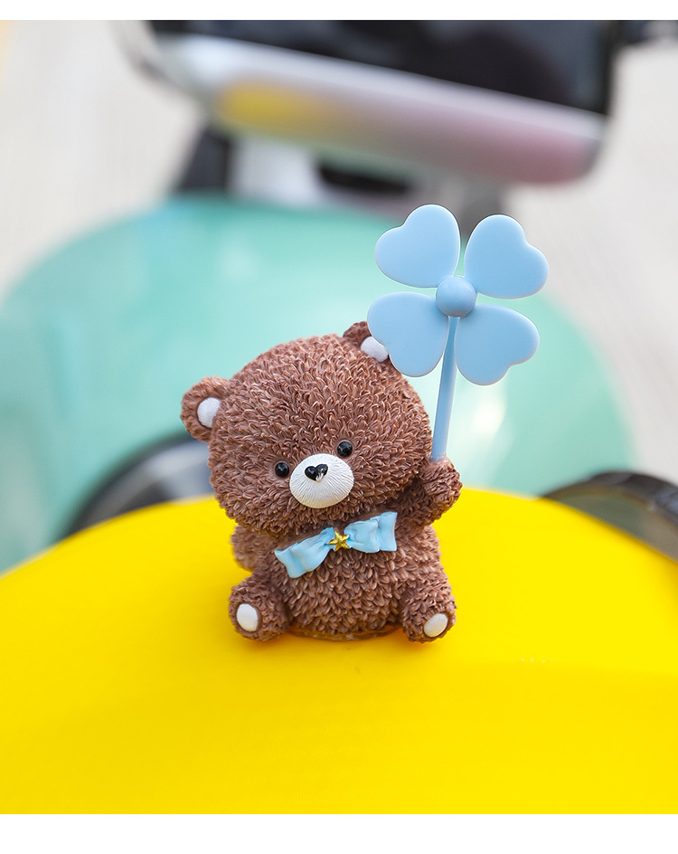 Net red car cute windmill park electric ornaments creative resin doll spinning windmill decorations